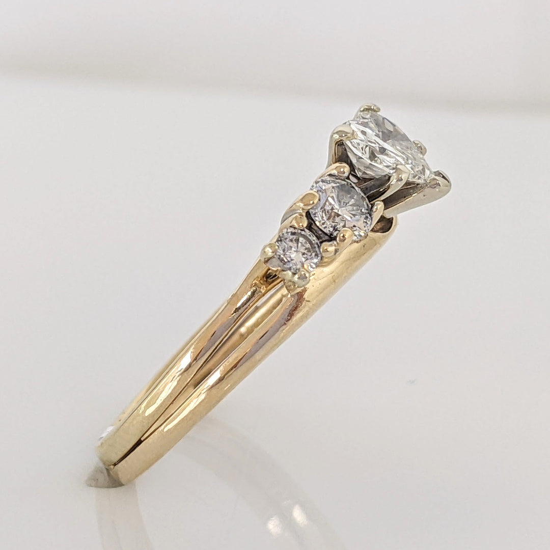 14K 1.14 CARAT TOTAL WEIGHT VS1 I DIAMOND HEART (1) ROUND (4) ESTATE RING/ WRAP SET 4.3 GRAMS