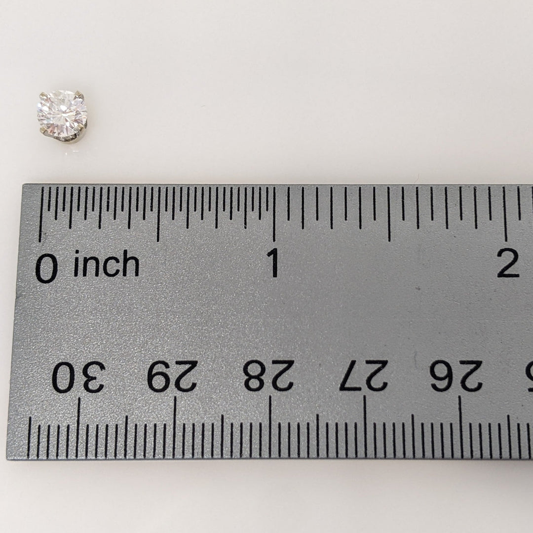 14K WHITE 1.01 CARAT TOTAL WEIGHT I1 G DIAMOND ROUND (2) ESTATE STUD EARRINGS 1.9 GRAMS