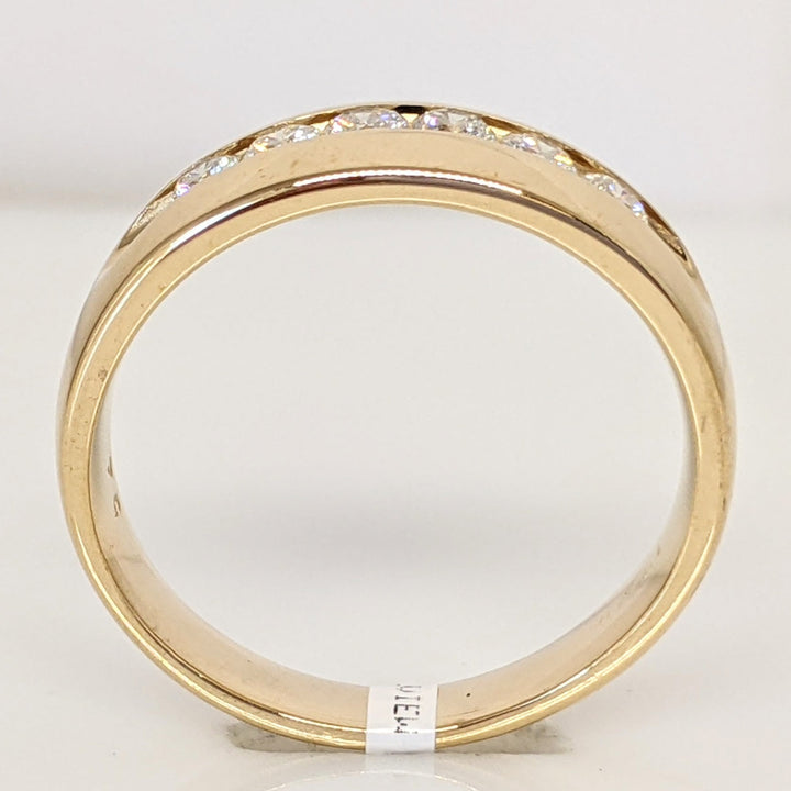 14K .52 CARAT TOTAL WEIGHT I1 H DIAMOND ROUND (6) ESTATE CHANNEL SET BAND 6.1 GRAMS