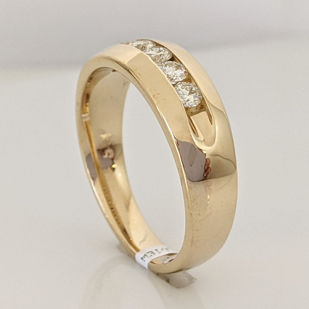 14K .52 CARAT TOTAL WEIGHT I1 H DIAMOND ROUND (6) ESTATE CHANNEL SET BAND 6.1 GRAMS