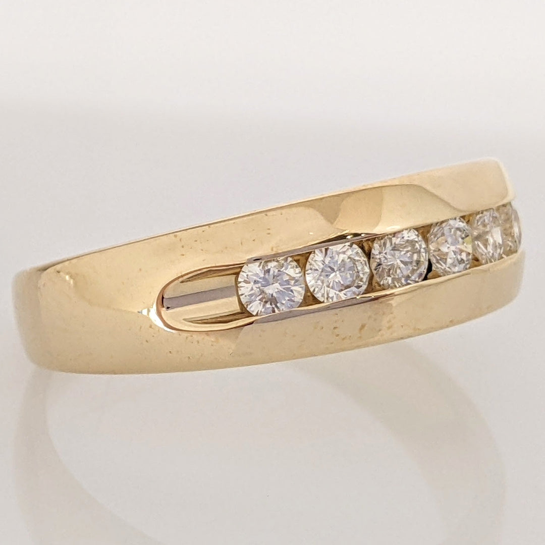 14K .52 CARAT TOTAL WEIGHT I1 H DIAMOND ROUND (6) ESTATE CHANNEL SET BAND 6.1 GRAMS