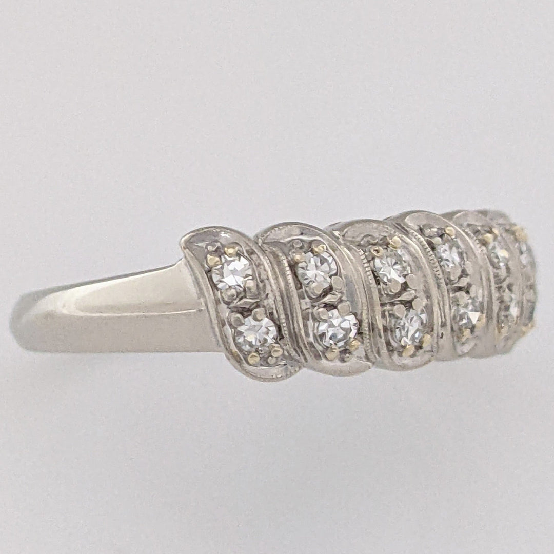18K WHITE .24 CARAT TOTAL WEIGHT VS2 H DIAMOND ROUND (14) SINGLE CUT ESTATE BAND 4.0 GRAMS