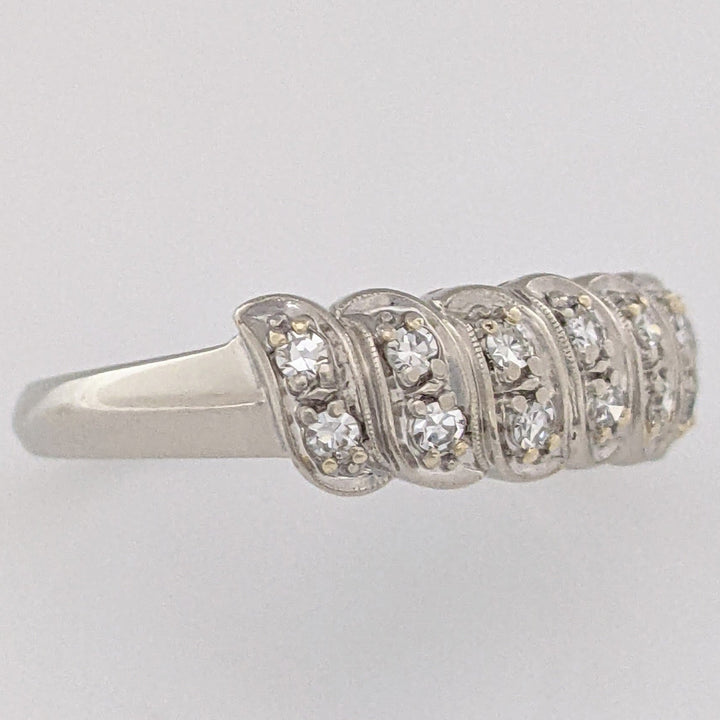 18K WHITE .24 CARAT TOTAL WEIGHT VS2 H DIAMOND ROUND (14) SINGLE CUT ESTATE BAND 4.0 GRAMS