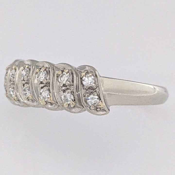 18K WHITE .24 CARAT TOTAL WEIGHT VS2 H DIAMOND ROUND (14) SINGLE CUT ESTATE BAND 4.0 GRAMS