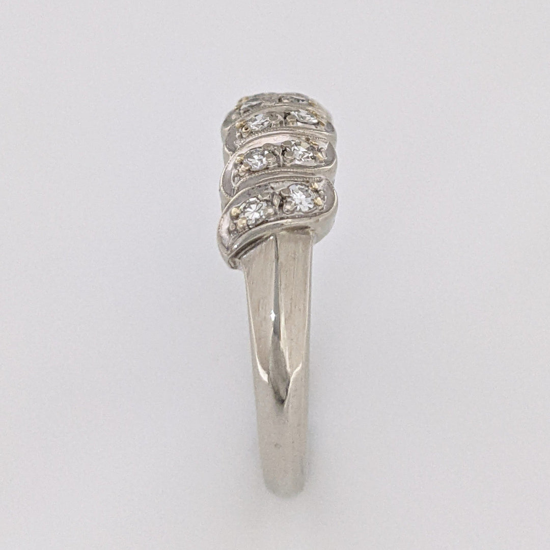 18K WHITE .24 CARAT TOTAL WEIGHT VS2 H DIAMOND ROUND (14) SINGLE CUT ESTATE BAND 4.0 GRAMS