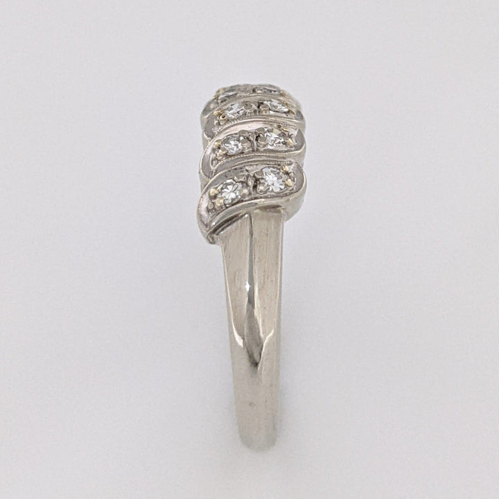 18K WHITE .24 CARAT TOTAL WEIGHT VS2 H DIAMOND ROUND (14) SINGLE CUT ESTATE BAND 4.0 GRAMS