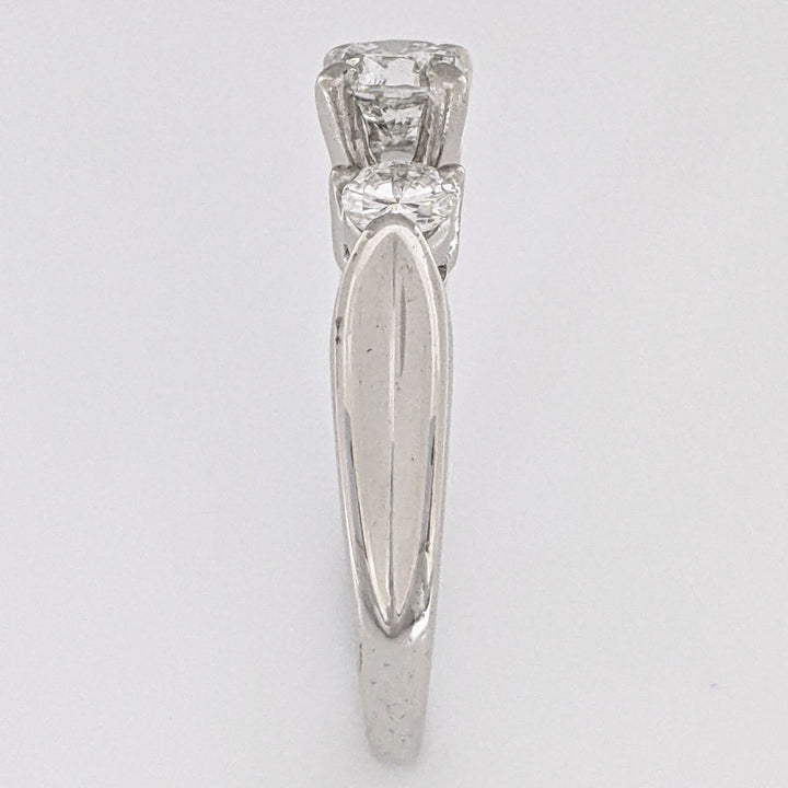 PLATINUM 1.06 CARAT TOTAL WEIGHT I1 K DIAMOND ROUND (3) TRINITY ESTATE RING 6.6 GRAMS