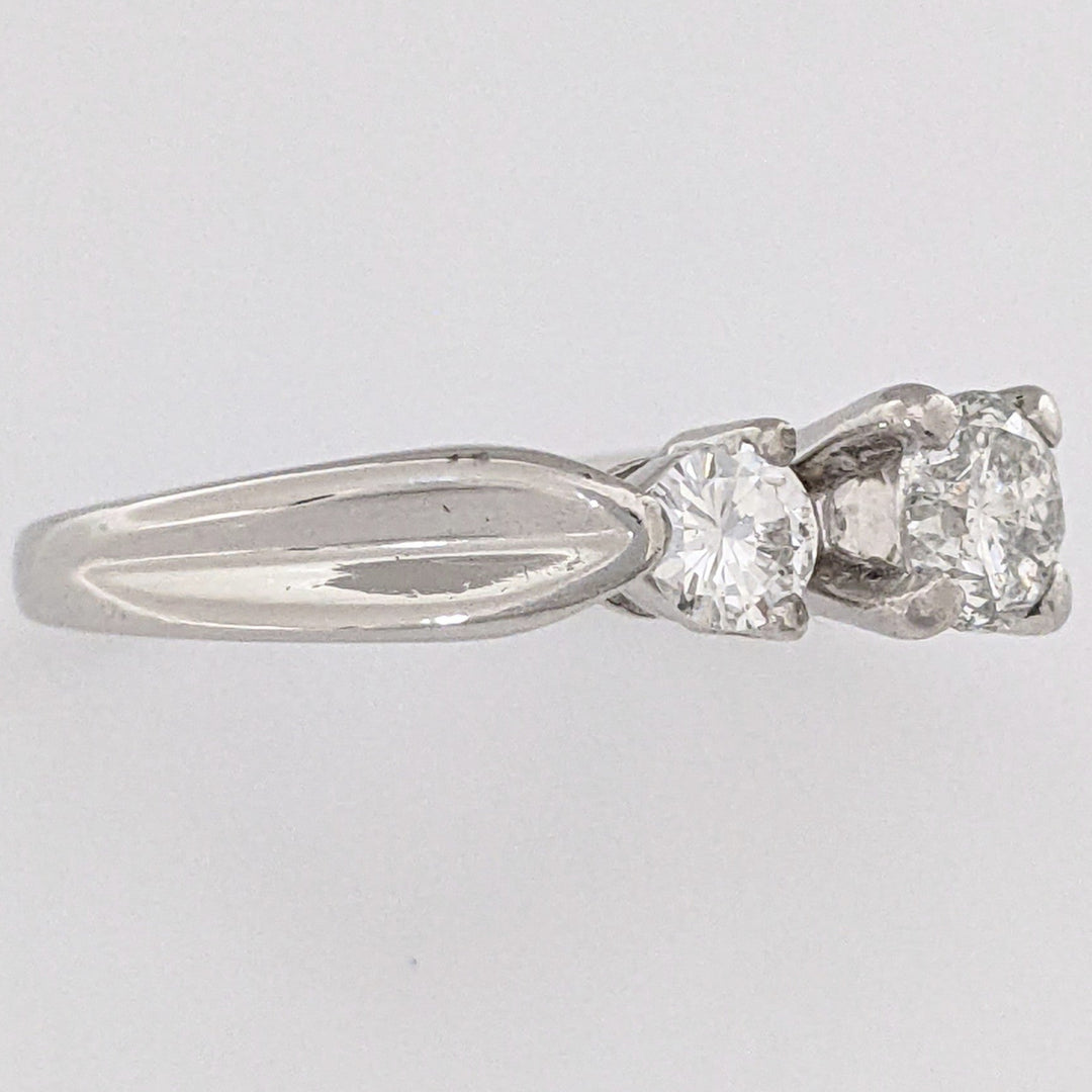 PLATINUM 1.06 CARAT TOTAL WEIGHT I1 K DIAMOND ROUND (3) TRINITY ESTATE RING 6.6 GRAMS