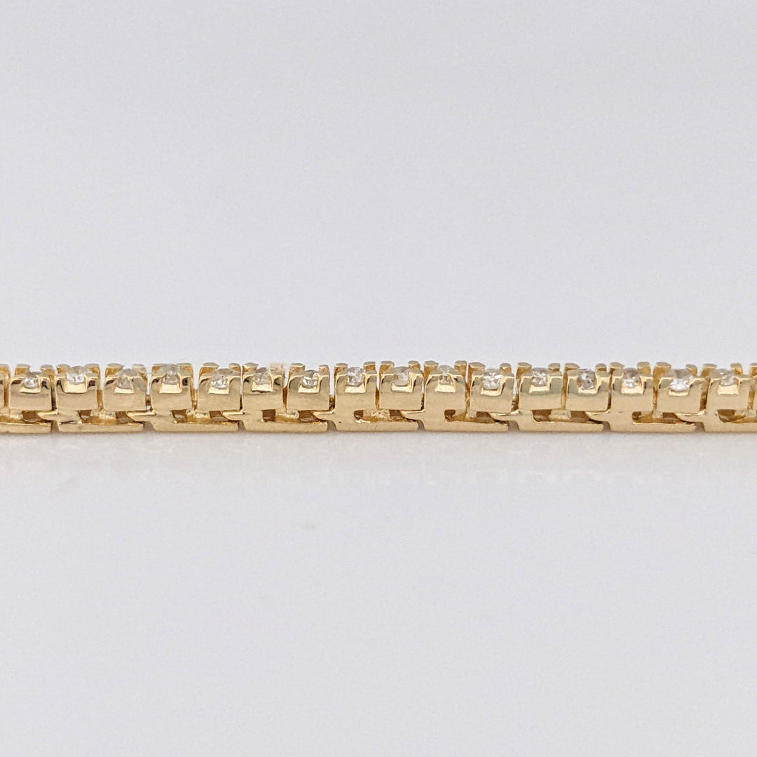 14K 1.00 CARAT TOTAL WEIGHT I1 I DIAMOND ROUND (76) ESTATE BRACELET 8.2 GRAMS