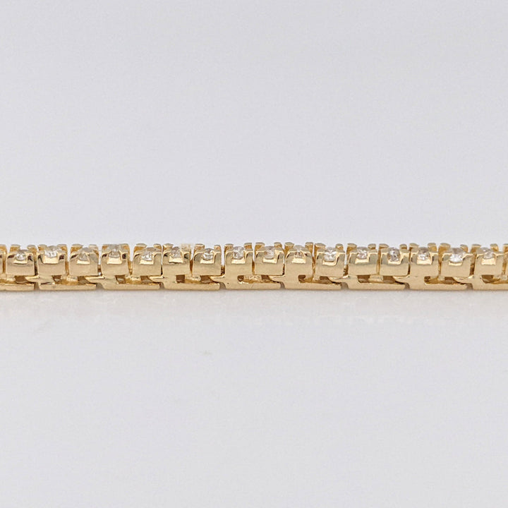 14K 1.00 CARAT TOTAL WEIGHT I1 I DIAMOND ROUND (76) ESTATE BRACELET 8.2 GRAMS