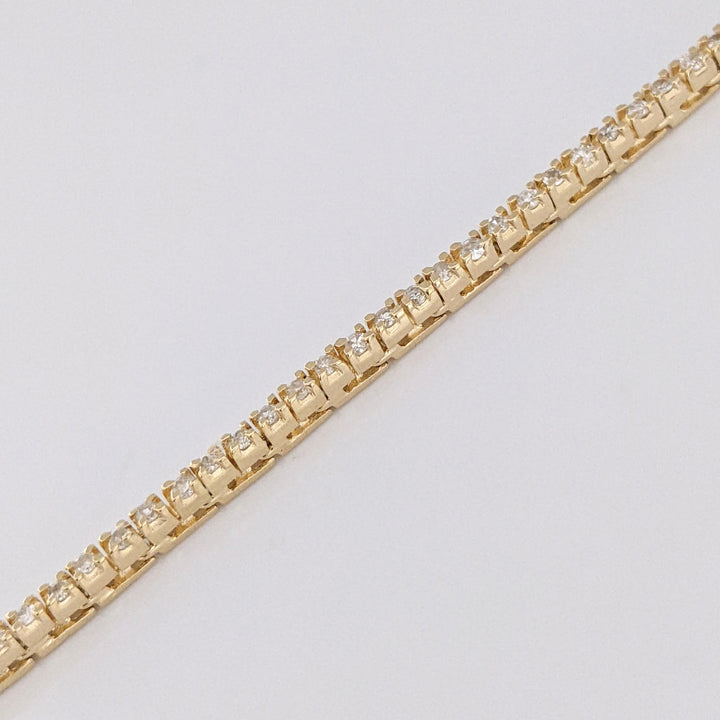 14K 1.00 CARAT TOTAL WEIGHT I1 I DIAMOND ROUND (76) ESTATE BRACELET 8.2 GRAMS