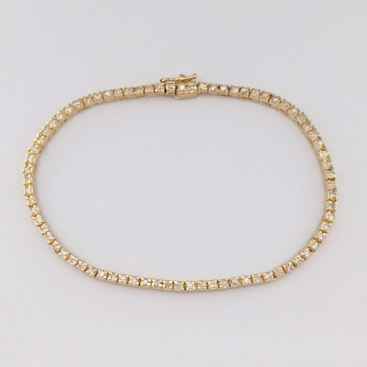 14K 1.00 CARAT TOTAL WEIGHT I1 I DIAMOND ROUND (76) ESTATE BRACELET 8.2 GRAMS