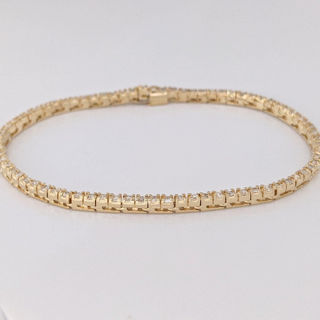 14K 1.00 CARAT TOTAL WEIGHT I1 I DIAMOND ROUND (76) ESTATE BRACELET 8.2 GRAMS