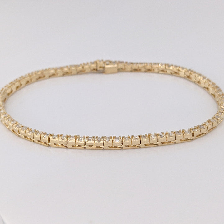 14K 1.00 CARAT TOTAL WEIGHT I1 I DIAMOND ROUND (76) ESTATE BRACELET 8.2 GRAMS