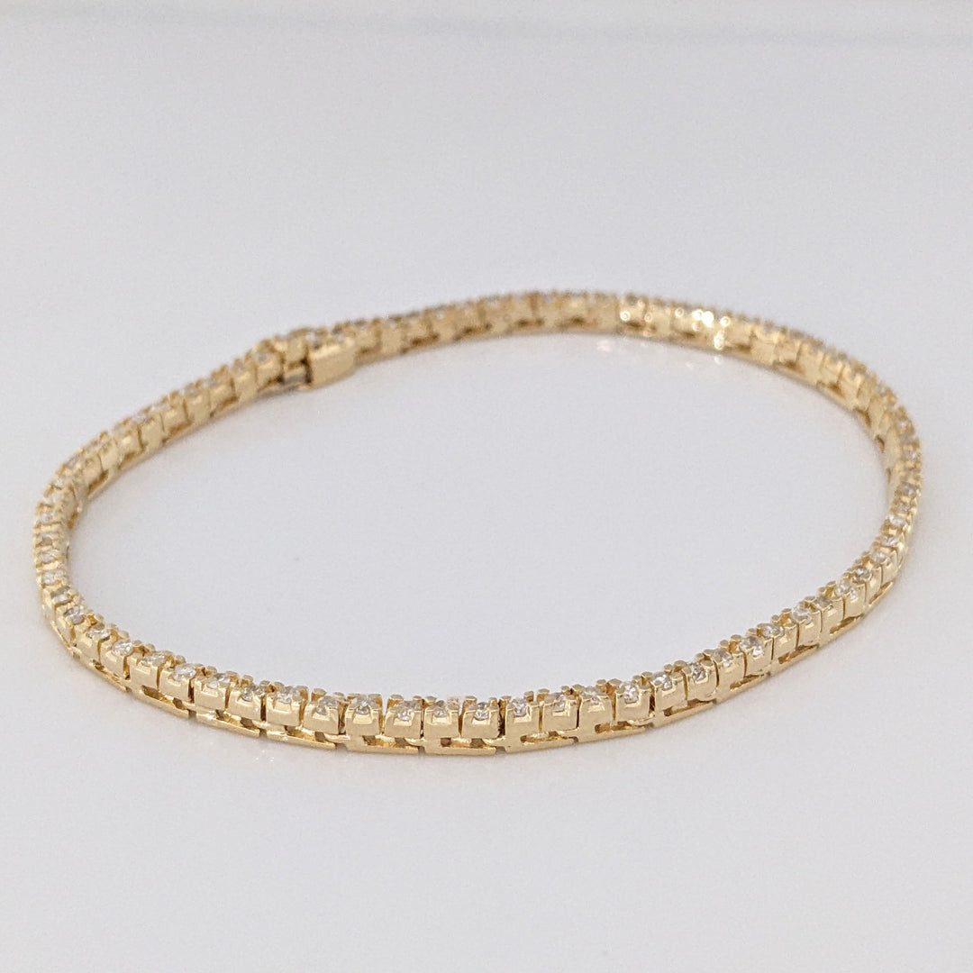 14K 1.00 CARAT TOTAL WEIGHT I1 I DIAMOND ROUND (76) ESTATE BRACELET 8.2 GRAMS