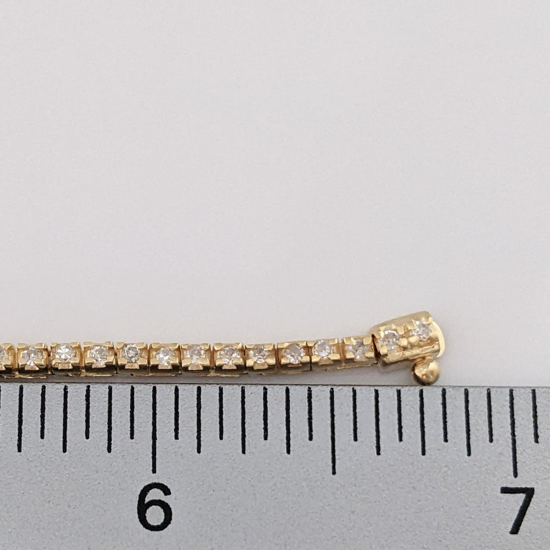 14K 1.00 CARAT TOTAL WEIGHT I1 I DIAMOND ROUND (76) ESTATE BRACELET 8.2 GRAMS