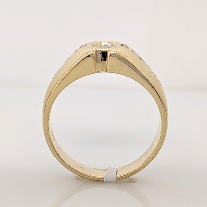 14K .56 CARAT TOTAL WEIGHT SI2 G DIAMOND ROUND (9) ESTATE RING 8.3 GRAMS