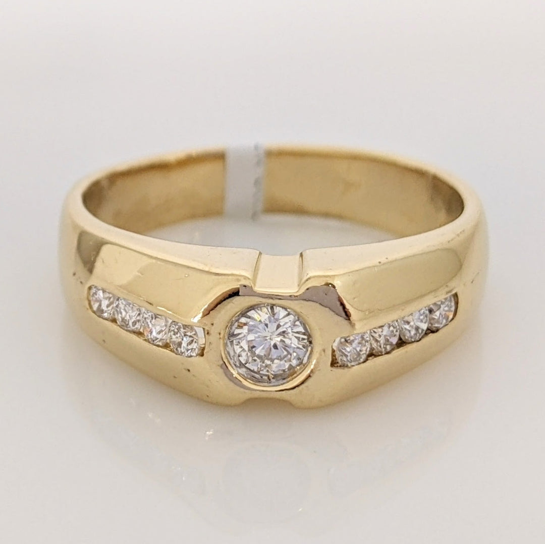 14K .56 CARAT TOTAL WEIGHT SI2 G DIAMOND ROUND (9) ESTATE RING 8.3 GRAMS