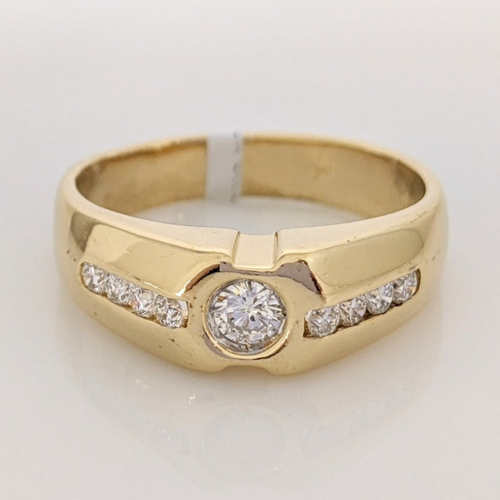 14K .56 CARAT TOTAL WEIGHT SI2 G DIAMOND ROUND (9) ESTATE RING 8.3 GRAMS