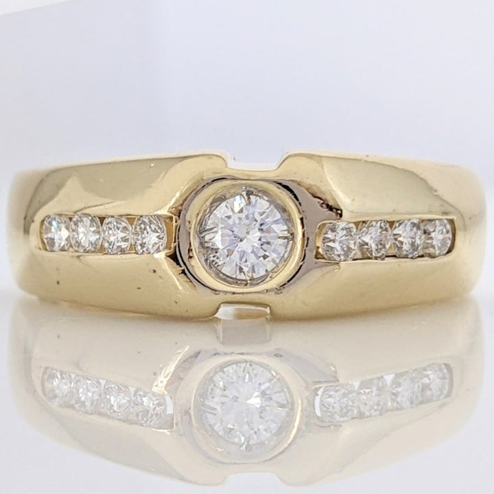 14K .56 CARAT TOTAL WEIGHT SI2 G DIAMOND ROUND (9) ESTATE RING 8.3 GRAMS