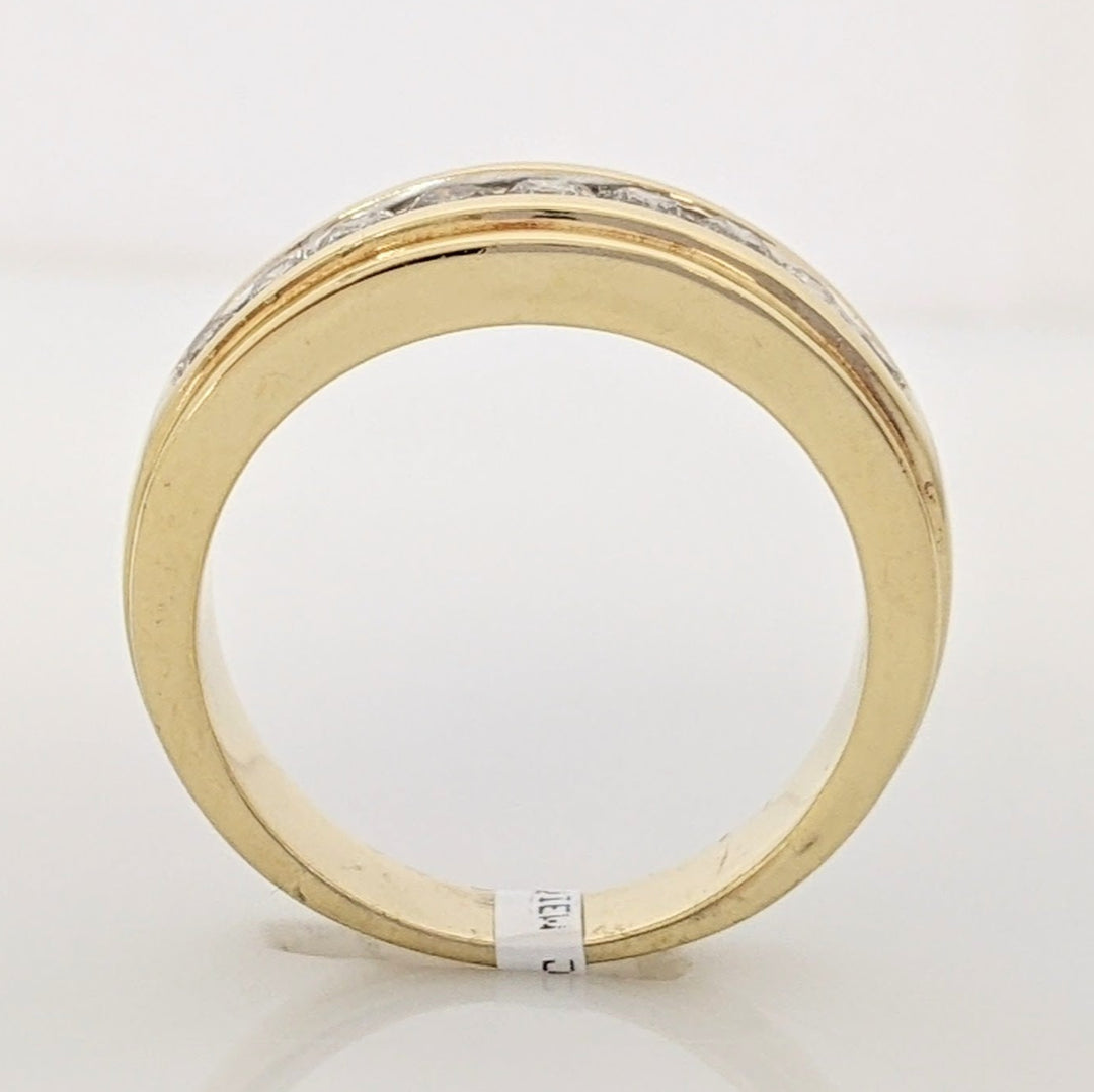14K .63 CARAT TOTAL WEIGHT I1 J-L DIAMOND ROUND (9) CHANNEL SET ESTATE BAND 7.0 GRAMS