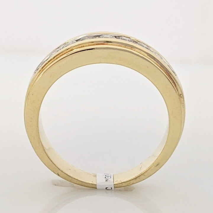 14K .63 CARAT TOTAL WEIGHT I1 J-L DIAMOND ROUND (9) CHANNEL SET ESTATE BAND 7.0 GRAMS