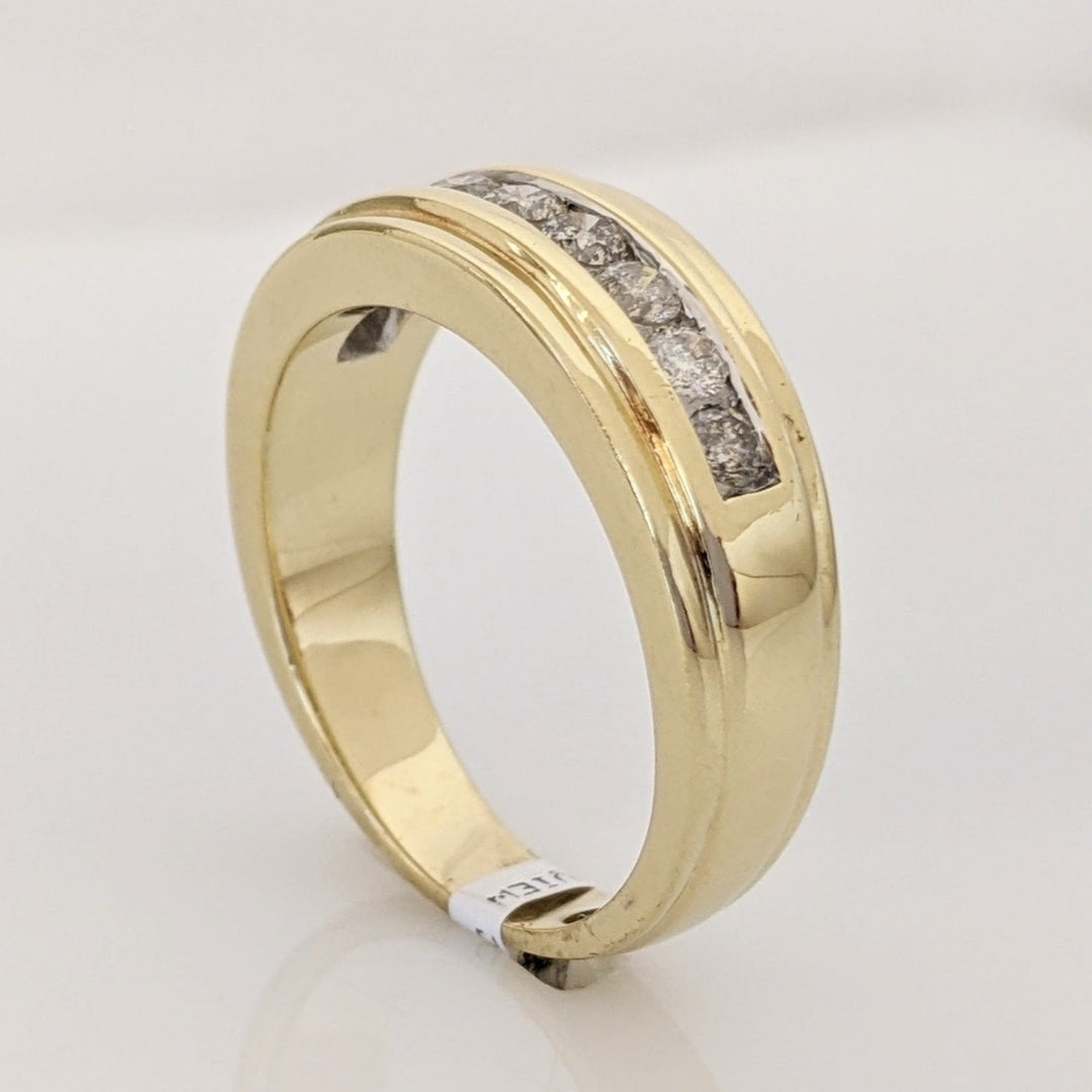 14K .63 CARAT TOTAL WEIGHT I1 J-L DIAMOND ROUND (9) CHANNEL SET ESTATE BAND 7.0 GRAMS