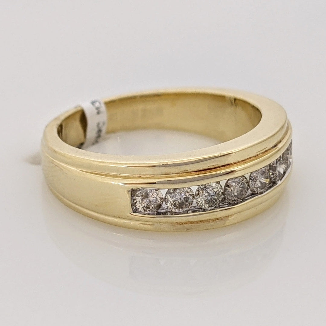 14K .63 CARAT TOTAL WEIGHT I1 J-L DIAMOND ROUND (9) CHANNEL SET ESTATE BAND 7.0 GRAMS