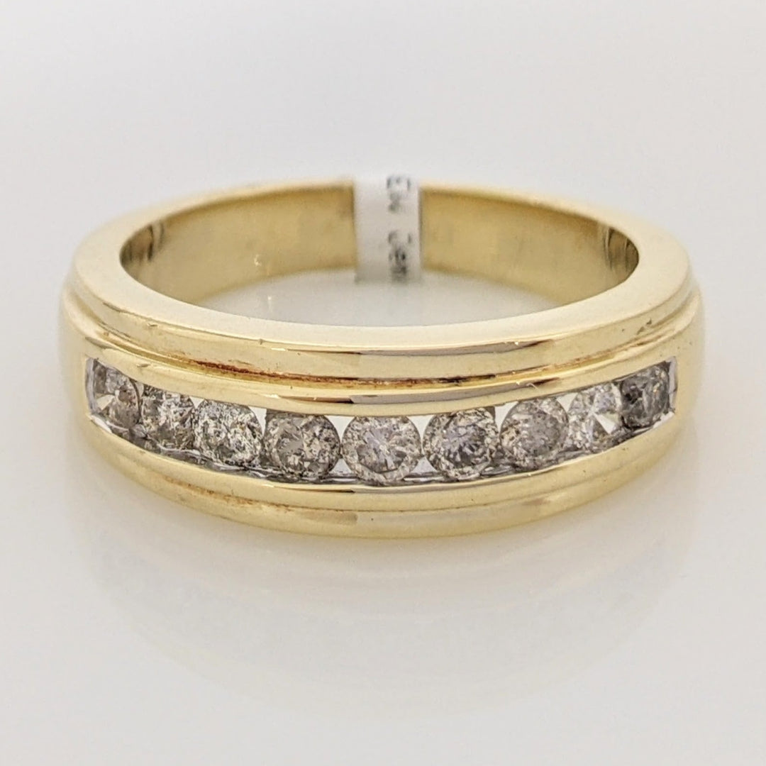 14K .63 CARAT TOTAL WEIGHT I1 J-L DIAMOND ROUND (9) CHANNEL SET ESTATE BAND 7.0 GRAMS