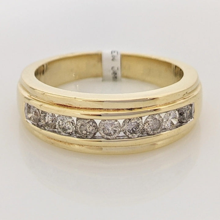 14K .63 CARAT TOTAL WEIGHT I1 J-L DIAMOND ROUND (9) CHANNEL SET ESTATE BAND 7.0 GRAMS