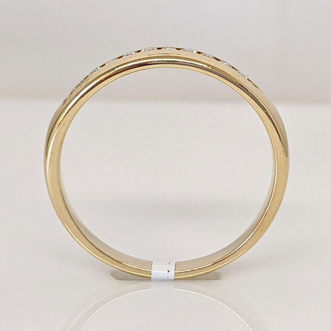 14K .20 CARAT TOTAL WEIGHT I1 H DIAMOND ROUND (10) CHANNEL SET ESTATE BAND 4.9 GRAMS
