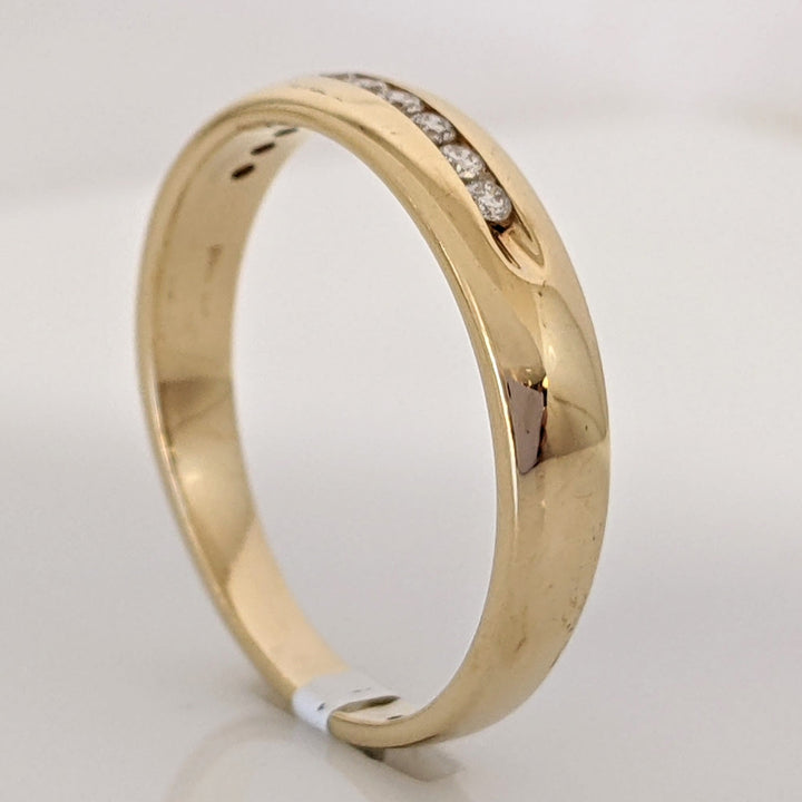 14K .20 CARAT TOTAL WEIGHT I1 H DIAMOND ROUND (10) CHANNEL SET ESTATE BAND 4.9 GRAMS