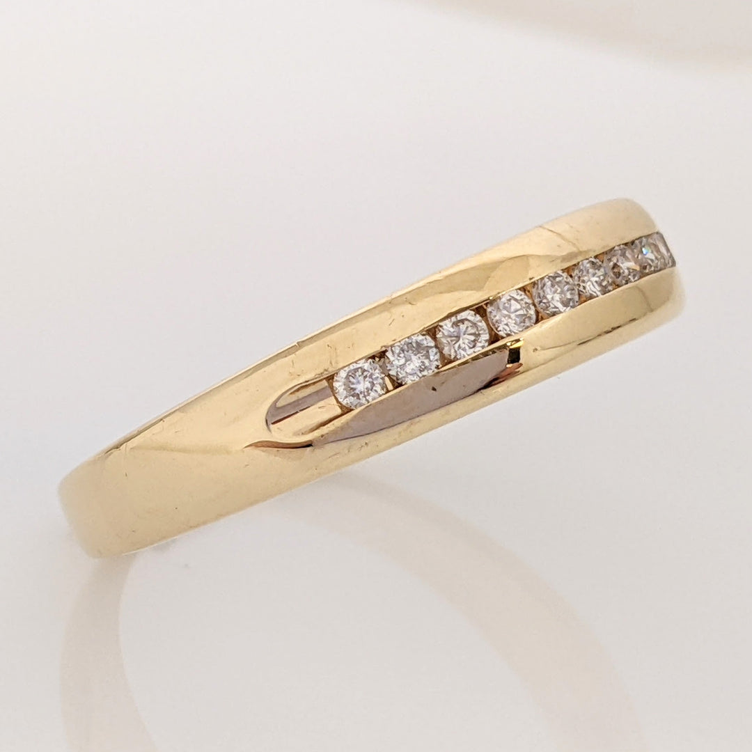 14K .20 CARAT TOTAL WEIGHT I1 H DIAMOND ROUND (10) CHANNEL SET ESTATE BAND 4.9 GRAMS