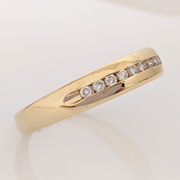 14K .20 CARAT TOTAL WEIGHT I1 H DIAMOND ROUND (10) CHANNEL SET ESTATE BAND 4.9 GRAMS