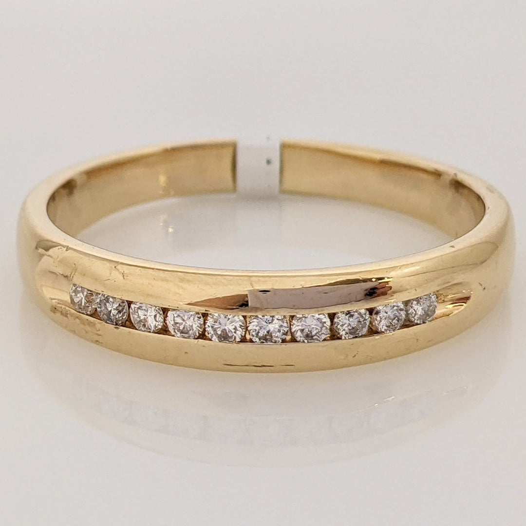 14K .20 CARAT TOTAL WEIGHT I1 H DIAMOND ROUND (10) CHANNEL SET ESTATE BAND 4.9 GRAMS