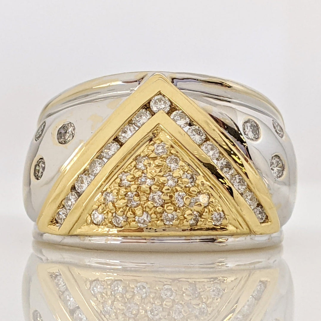 18K TWO-TONE .50 CARAT TOTAL WEIGHT I1 I-J DIAMOND ROUND (39) ESTATE RING 9.3 GRAMS