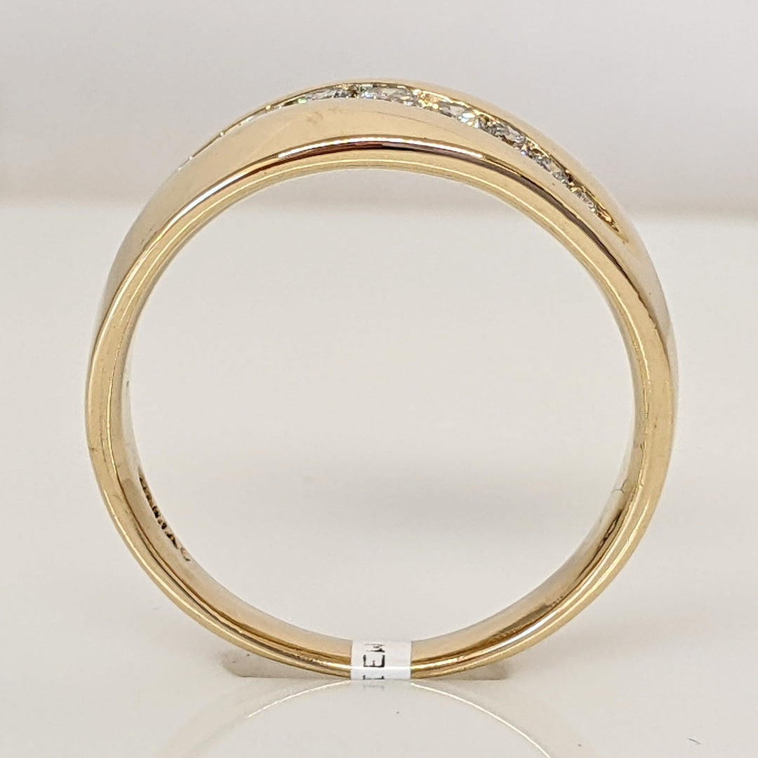 14K .50 CARAT TOTAL WEIGHT SI2 H-I DIAMOND ROUND (9) CHANNEL SET ESTATE BAND 7.3 GRAMS