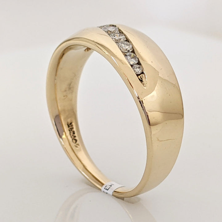 14K .50 CARAT TOTAL WEIGHT SI2 H-I DIAMOND ROUND (9) CHANNEL SET ESTATE BAND 7.3 GRAMS
