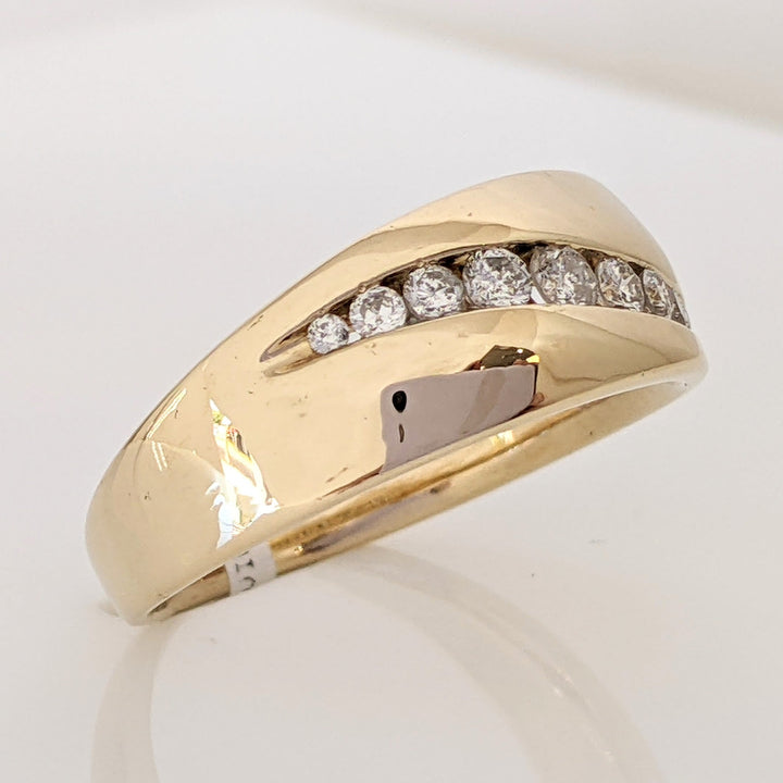 14K .50 CARAT TOTAL WEIGHT SI2 H-I DIAMOND ROUND (9) CHANNEL SET ESTATE BAND 7.3 GRAMS
