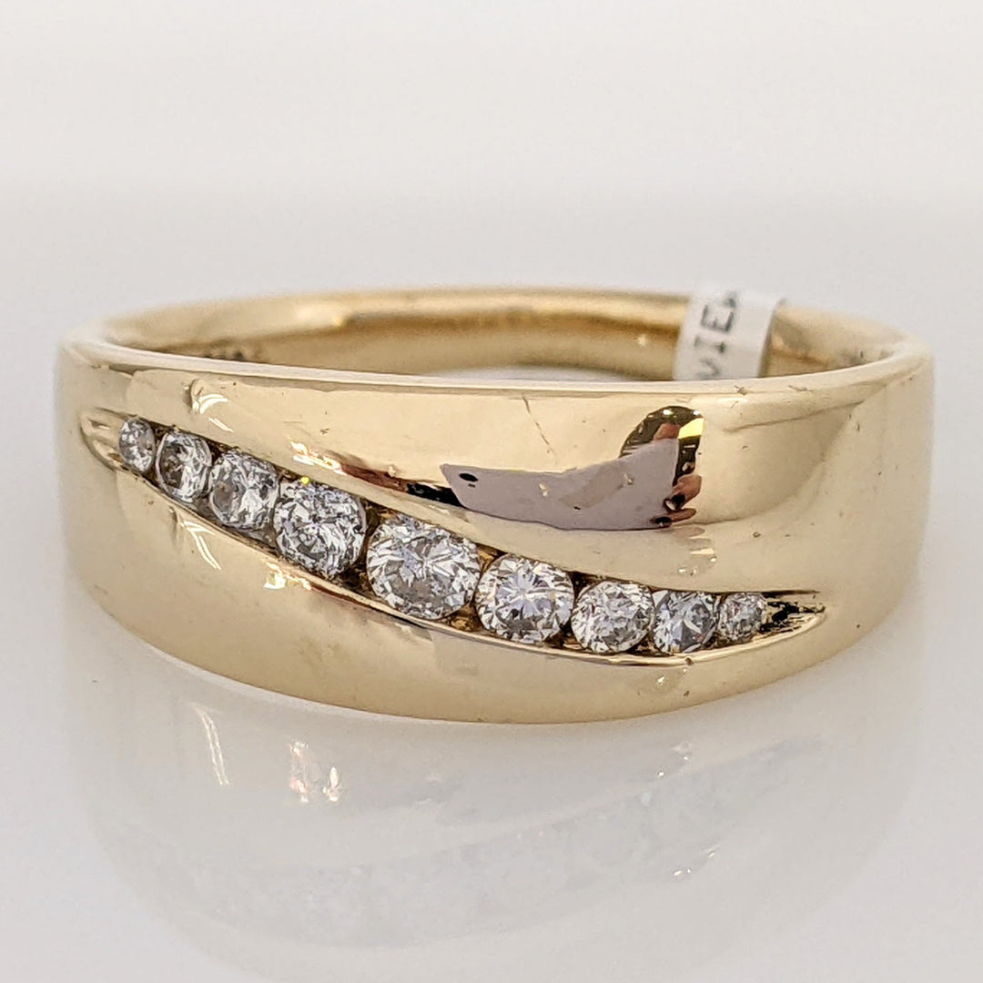 14K .50 CARAT TOTAL WEIGHT SI2 H-I DIAMOND ROUND (9) CHANNEL SET ESTATE BAND 7.3 GRAMS