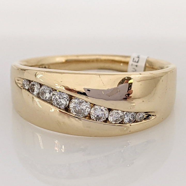 14K .50 CARAT TOTAL WEIGHT SI2 H-I DIAMOND ROUND (9) CHANNEL SET ESTATE BAND 7.3 GRAMS