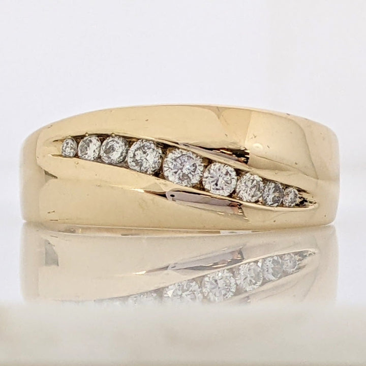 14K .50 CARAT TOTAL WEIGHT SI2 H-I DIAMOND ROUND (9) CHANNEL SET ESTATE BAND 7.3 GRAMS
