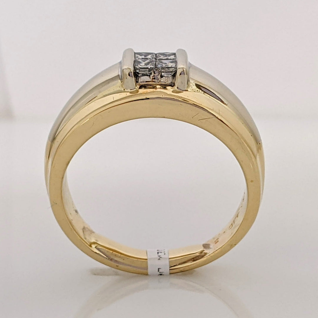 14K .40 CARAT TOTAL WEIGHT I1 H DIAMOND PRINCESS CUT (4) TENSION SET ESTATE BAND 9.5 GRAMS