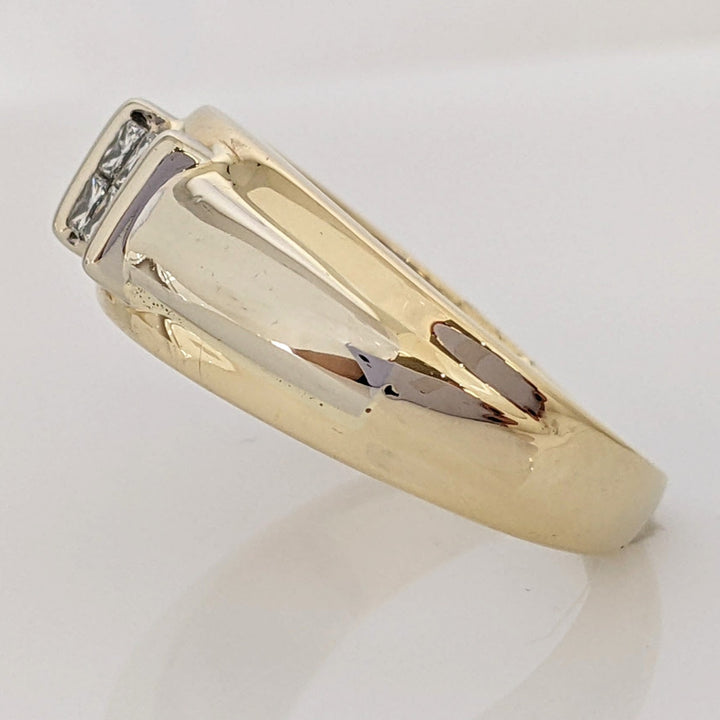 14K .40 CARAT TOTAL WEIGHT I1 H DIAMOND PRINCESS CUT (4) TENSION SET ESTATE BAND 9.5 GRAMS