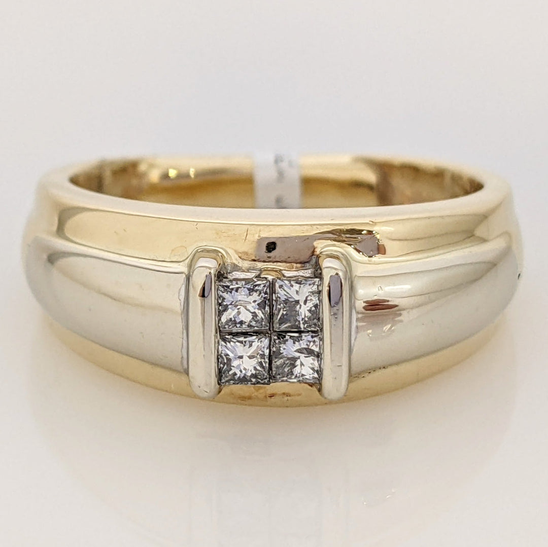 14K .40 CARAT TOTAL WEIGHT I1 H DIAMOND PRINCESS CUT (4) TENSION SET ESTATE BAND 9.5 GRAMS