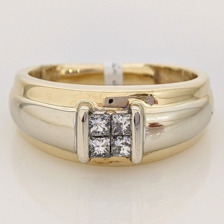 14K .40 CARAT TOTAL WEIGHT I1 H DIAMOND PRINCESS CUT (4) TENSION SET ESTATE BAND 9.5 GRAMS