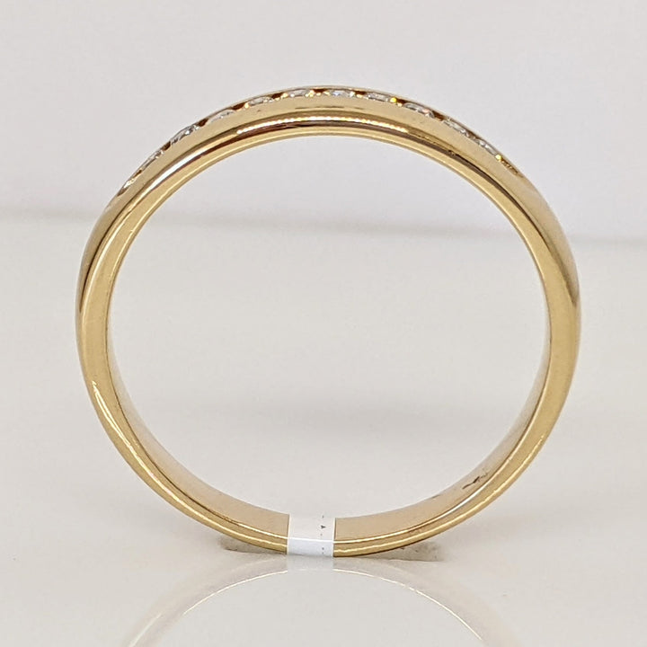 14K .30 CARAT TOTAL WEIGHT SI2 H-I DIAMOND ROUND (10) CHANNEL SET ESTATE BAND 5 GRAMS