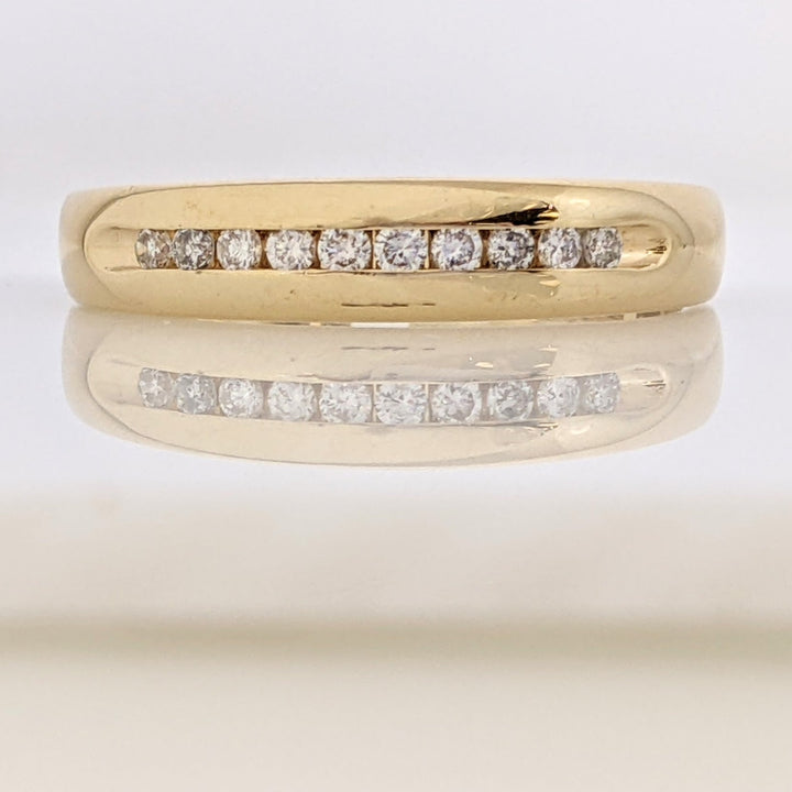 14K .30 CARAT TOTAL WEIGHT SI2 H-I DIAMOND ROUND (10) CHANNEL SET ESTATE BAND 5 GRAMS