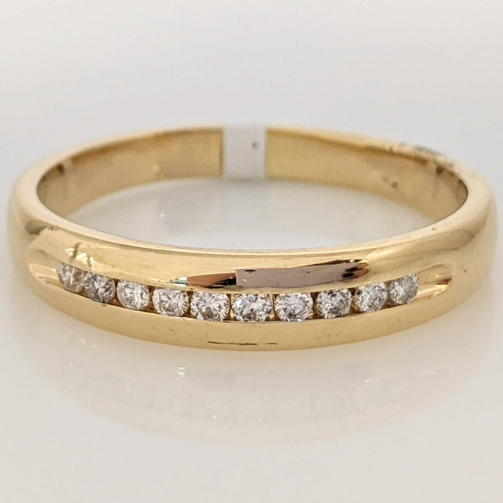 14K .30 CARAT TOTAL WEIGHT SI2 H-I DIAMOND ROUND (10) CHANNEL SET ESTATE BAND 5 GRAMS