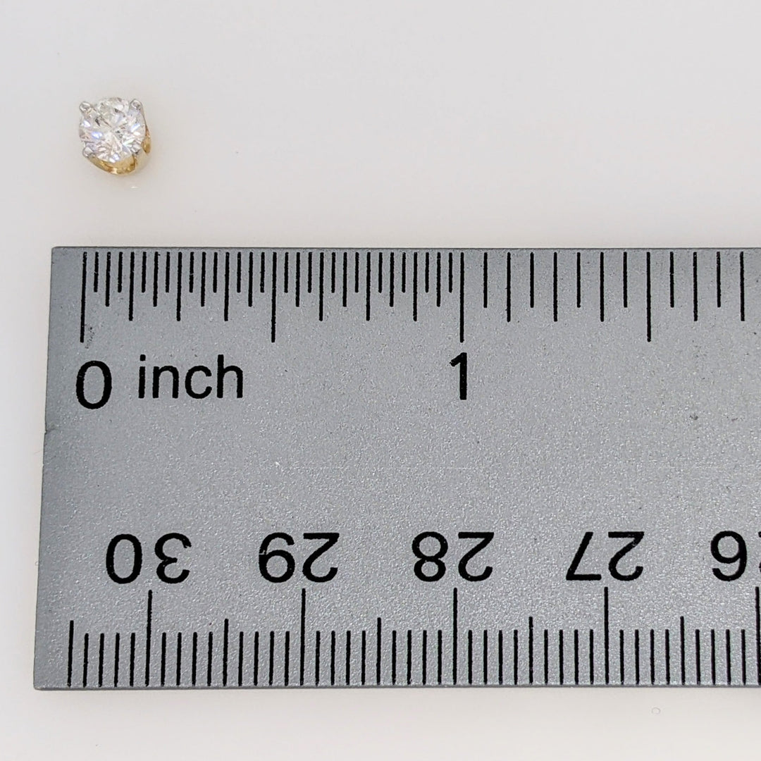 14K .75 CARAT TOTAL I2 H DIAMOND ROUND (2) ESTATE STUD EARRINGS 1.0 GRAM